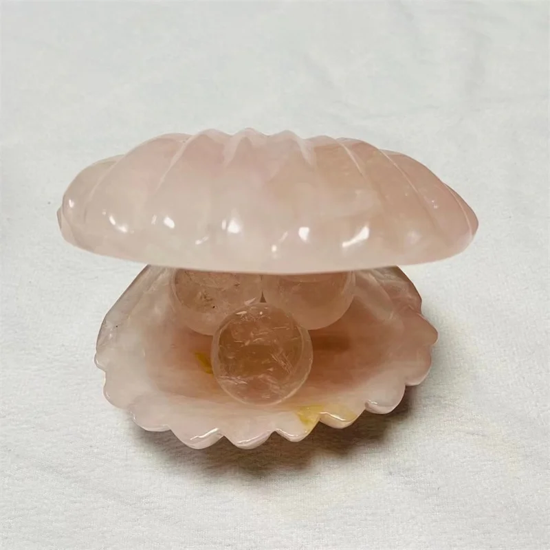 Natural Crystal Carving Crafts, Shell and Rose Quartz Sphere for Decoration, Hot Selling