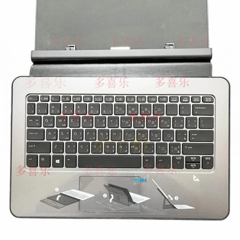 ZZMM   US/GK/Eu/AR/RU Keyboard for HP Pro X2 612 G1 Tablet Palmrest Keyboard 778779-001