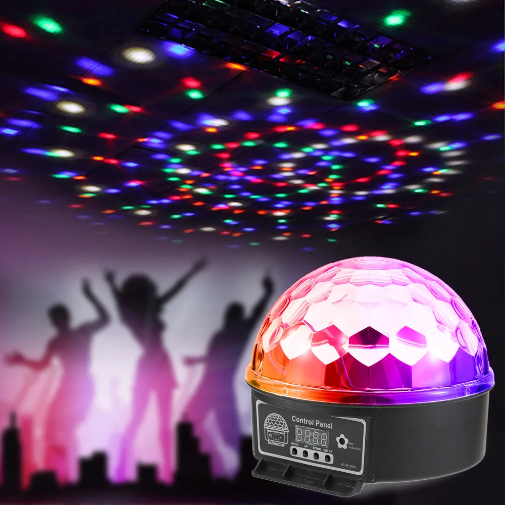 DMX512 Crystal Magic Ball Super LED Strobe Bulb Multi Changing Color Crystal Stage Light Wireless Speaker With Party Dance Light