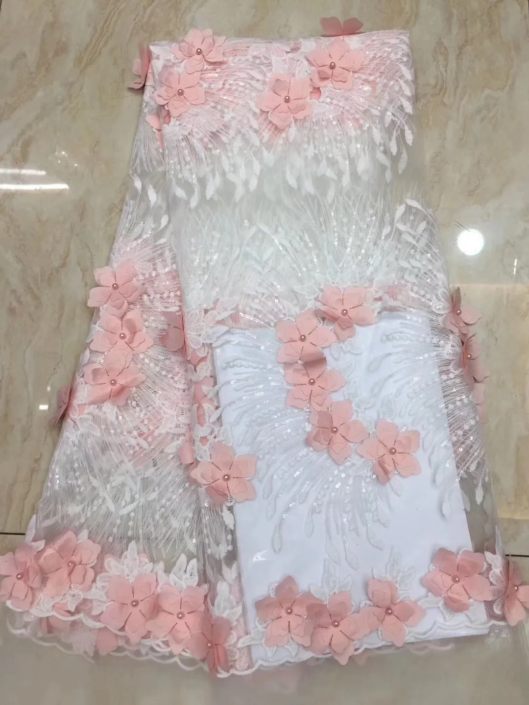 

Новый дизайн 2021, французская нигерийская кружевная ткань белого цвета, высококачественный тюль, африканская кружевная ткань, свадебное Африканское французское Тюлевое кружево