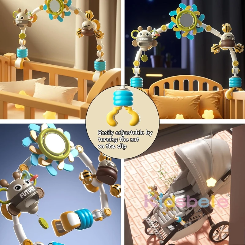 Baby Stroller Arch Toy Spinner Stroller Arch Toy Crib Arch Toy for Stroller Hanging Toy Stroller Pendant Portable Squeaky Toy