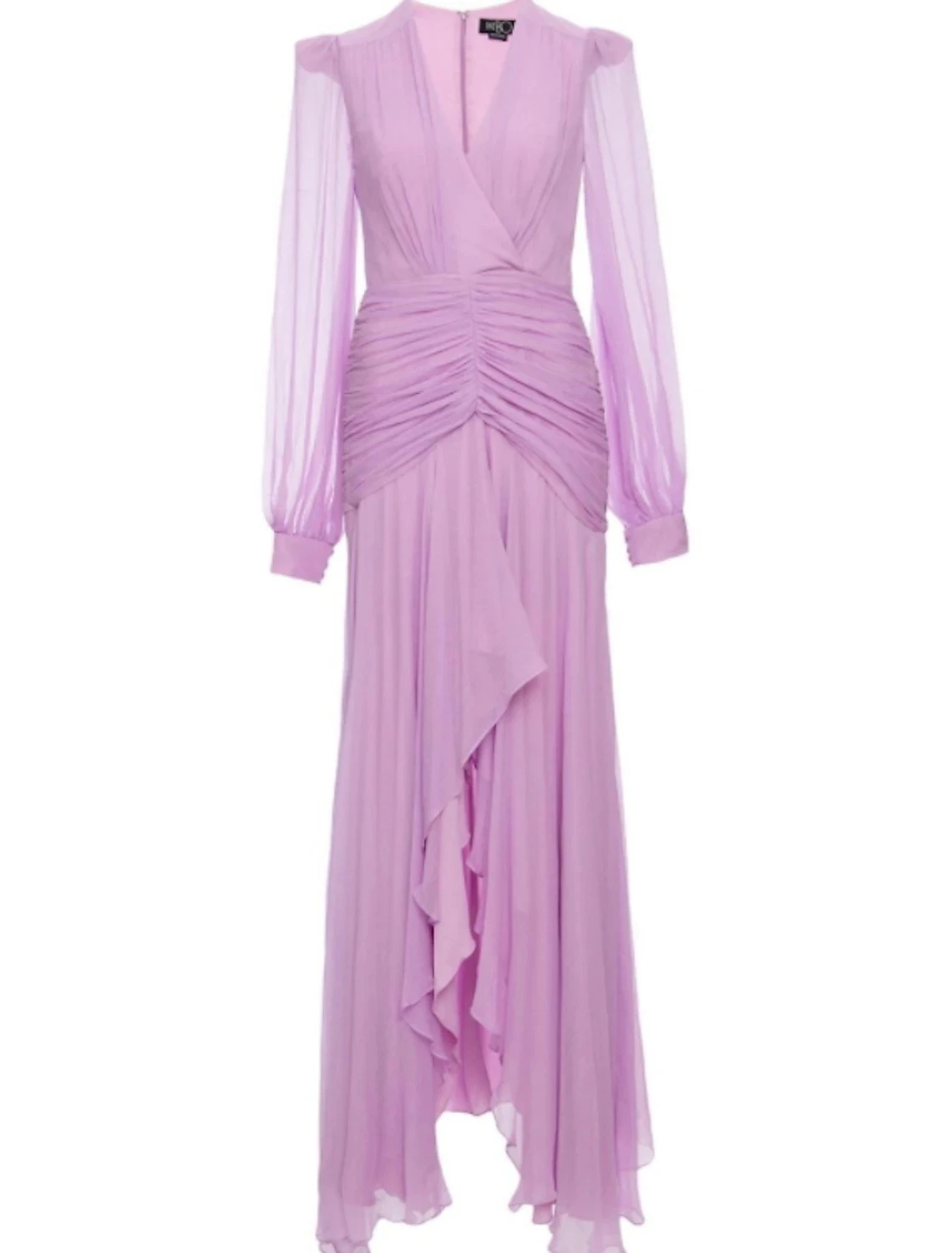 Elegant Lilac Engagement Evening Dresses V Neck Long Sleeve Asymmetrical Chiffon Prom Pageant Gowns Custom Robe De Soiree