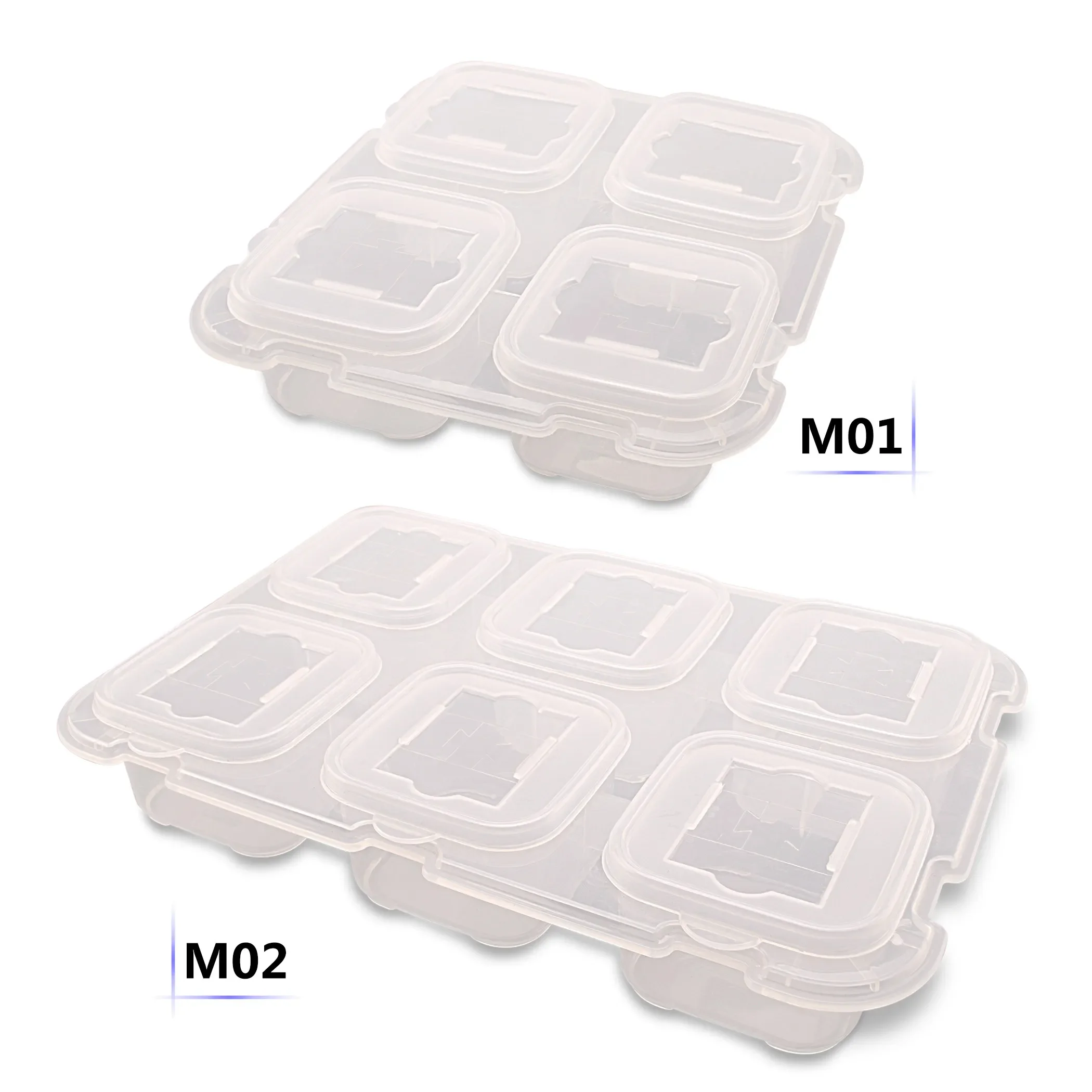 Kinds Grids Fresh-Keeping Box with Lid Food Prep Container Sealed Plastic Refrigerator Kitchen Storage Reusable Organizer