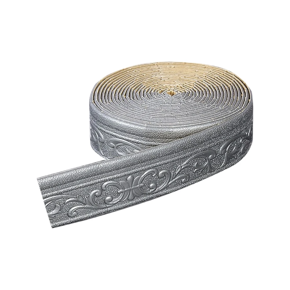 Flexible Self-Adhesive Wall Border Trim 10 m x 8 cm x 5 mm 3D Foam Wallpaper Edge Suitable for Smooth Applications