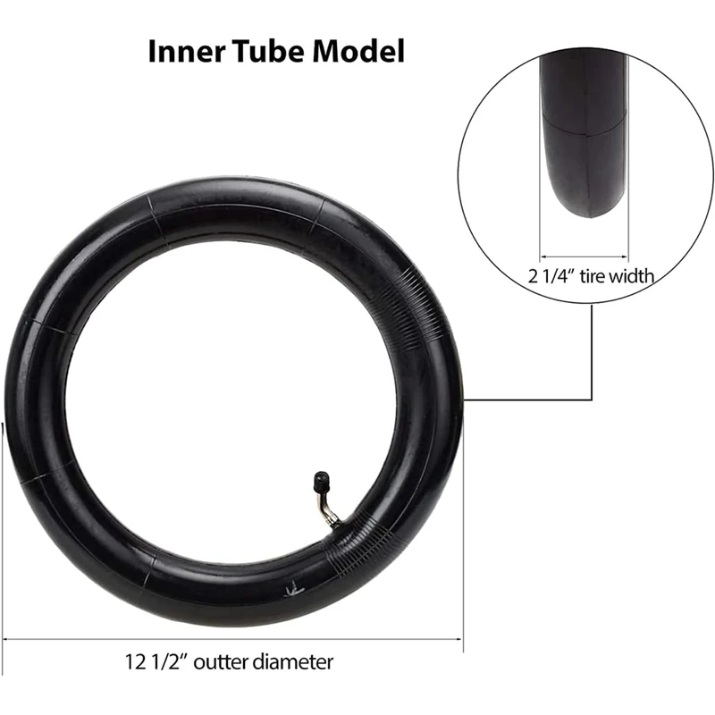 12.5 x 2.25 Scooter Tire Tubes 12 ½ x 2 ¼In CR202L-A60 Angled Valve Stem Heavy Duty 12In Bike Tubes Compatible With Most-A68X - view 4