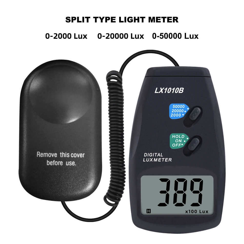 

Цифровой измеритель освещенности LX-1010B с ЖК-дисплеем, функцией фиксации показаний и индикацией низкого уровня заряда, портативный измеритель освещенности