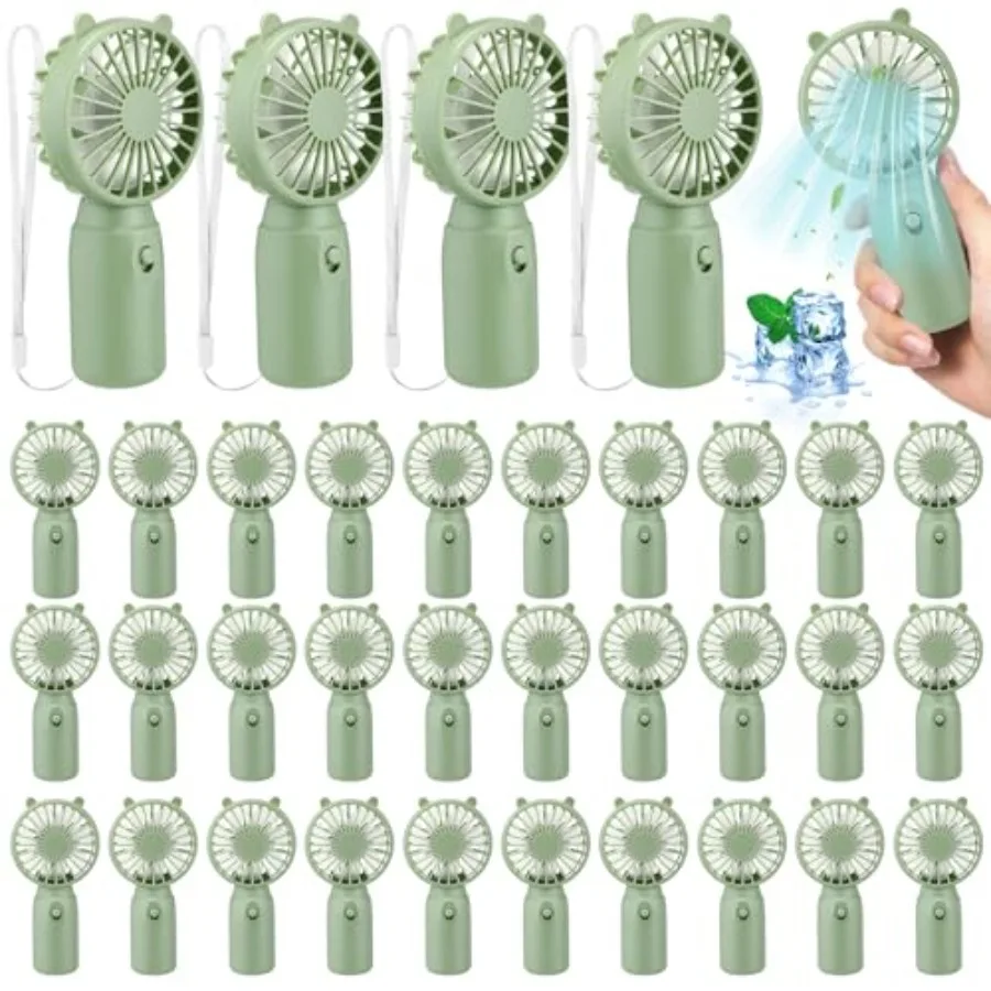 

Mini portable fans for summer weddings and outdoor use, ABS plastic, white, lightweight with lanyard and battery operation