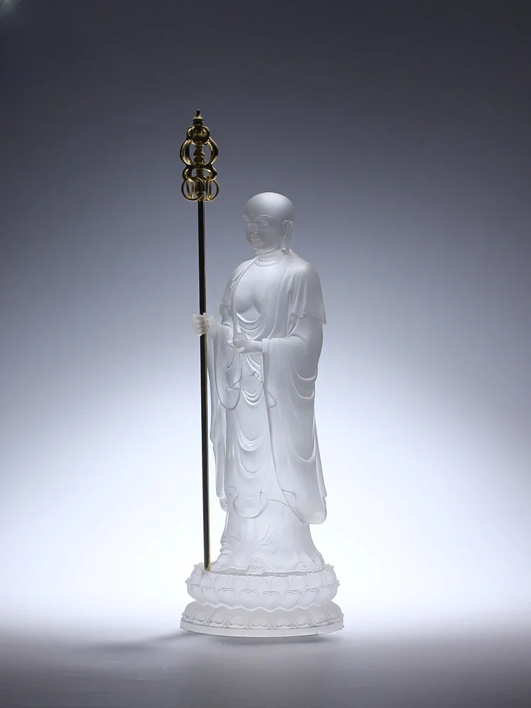 Gu Fa Liu Li Di Cang Wang Bodhisattva Statue, Crystal Household, Nine Standing, Offering Ornaments, Household