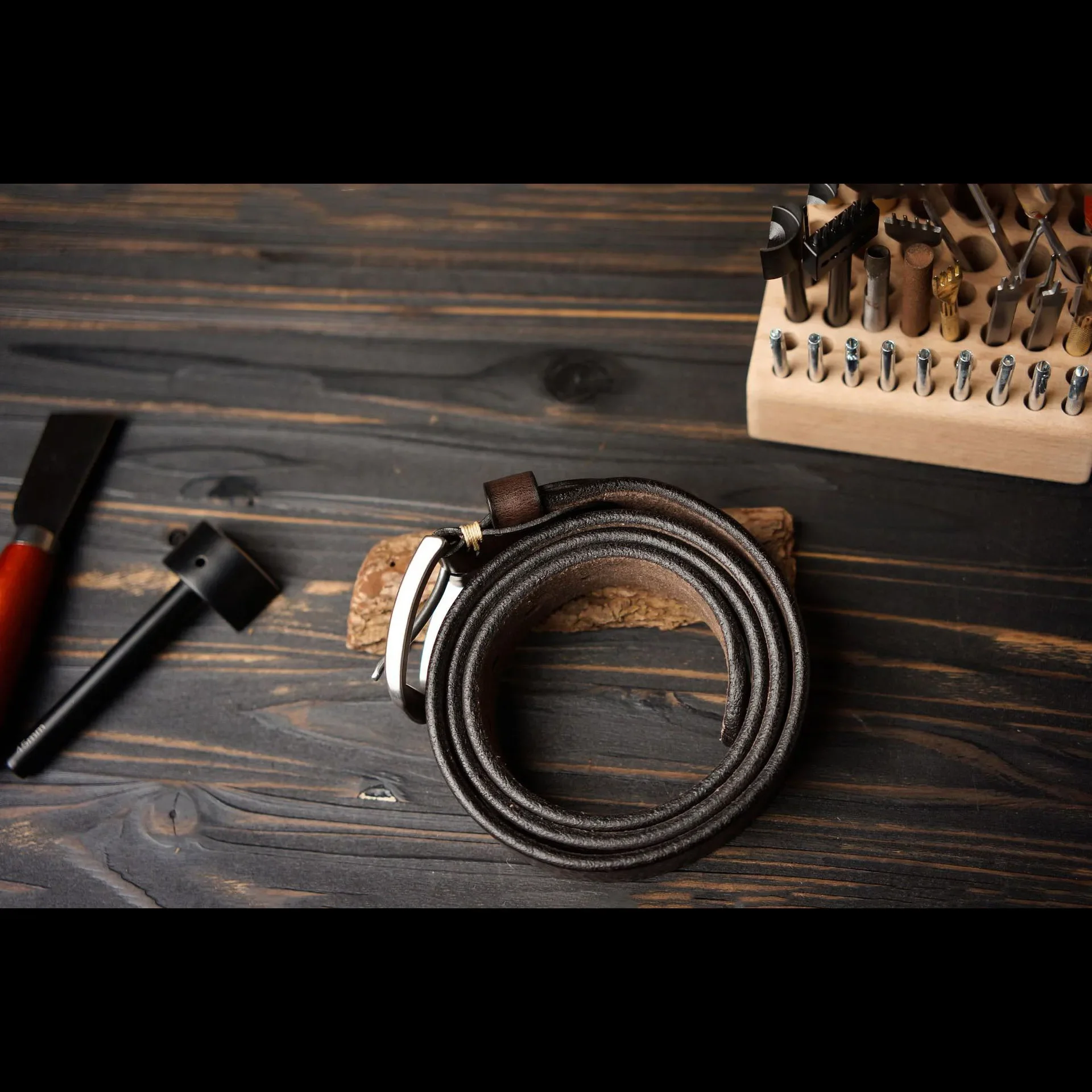 6mm Thickness Buffalo hide Cowhide Retro Style Stainless Steel Buckle Belt Hand Craft Layer Leather Belt 38mm Width