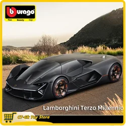 Bburago-子供向けのダイキャストモデルの車のコレクション,模造スーパーカー,ランボルギーニ,リベントン,terzomillennio huracan,おもちゃ,ギフト,1:24