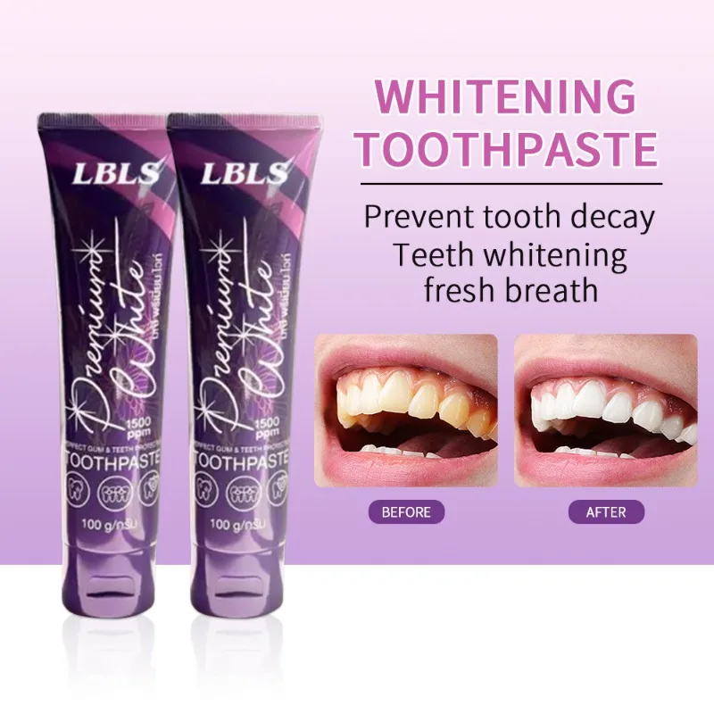 

100g Teeth Whitening Toothpaste Gentle Breath Refreshing Whitening Intensives Cleaning Tooth Stain Removal Fresh Oral Tooth Care