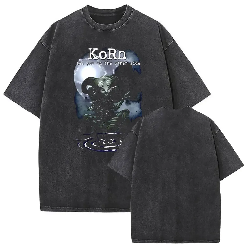 Rockband korn ftl 25 folgen dem Anführer doppelseitigen Druck T-Shirt Männer Gothic lässig übergroße T-Shirts Unisex gewaschen Vintage T-Shirt – Detail 38