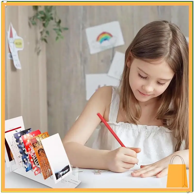 L53A-3 قطعة 12 الطبقة الاكريليك بطاقات المعايدة عرض موقف واضح بطاقة عرض موقف سهلة لتجميع حامل بطاقة ملصق البطاقة البريدية