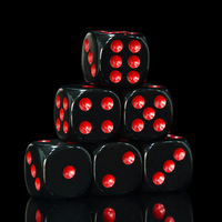 10Pcs 16mm Red Black 6 Sided Spot D6 Playing Games Dice Set Opaque Dice For Bar Pub Club Party Board Game High Quality