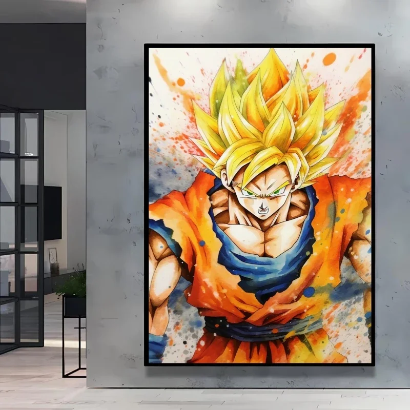 Japanese Hot Blooded Anime Character Dragon Ball Poster Super Saiyan Goku Vegeta Picture High Quality HD Art Decoration Painting