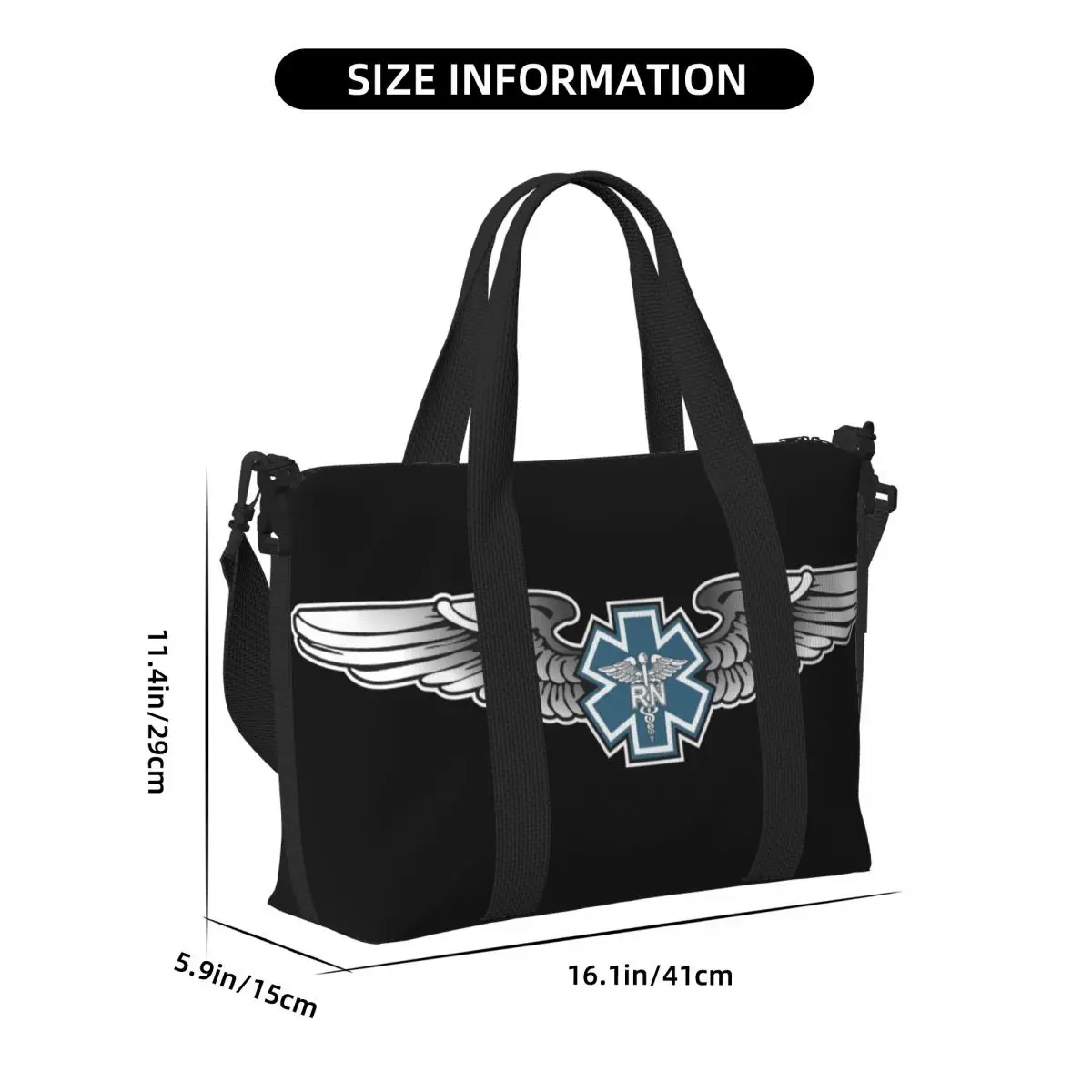 Borsa tote per la spesa con logo Star Of Life personalizzato Borse da viaggio per palestra da spiaggia EMT con emblema di grande capacità da donna