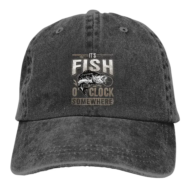 

Y2K It'S Fish O'Clock Somewhere Baseball Cap Men Hats Women Visor Protection Snapback Carp Fishing Fisher Caps