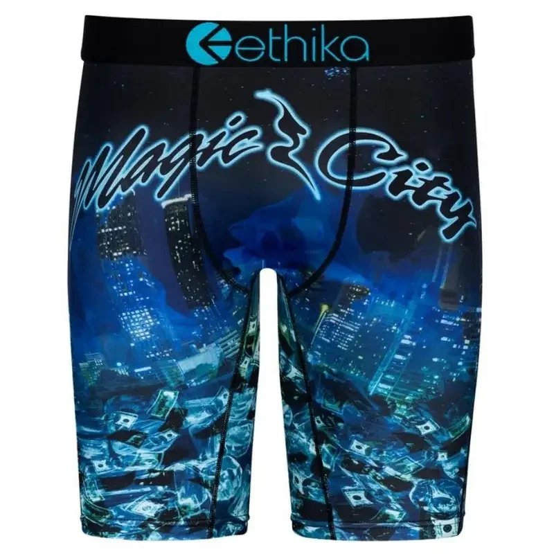 ETHIKA ملابس داخلية للرجال الملاكمين مثير موضة طباعة الرجال سراويل داخلية سراويل الملاكم ملخصات السراويل السراويل تنفس حجم كبير