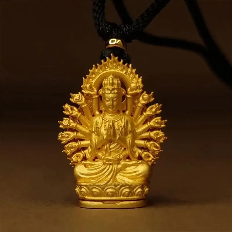 Thousand-handed Guanyin Zodiac Mouse Guarding Buddha Pendant Necklace Niche Senior Sense Animal Year Gift Jewelry
