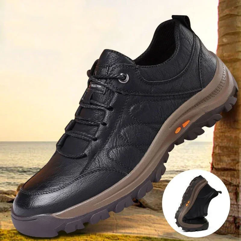 Zapatillas de correr antideslizantes para hombre, zapatos deportivos informales con cordones para exteriores, senderismo, talla grande, 2024