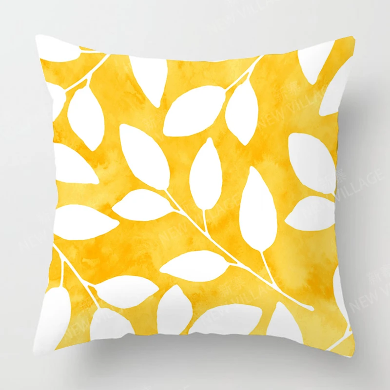 Atualize sua decoração da sala com uma capa de almofada geométrica elegante em amarelo e branco Home Decor 45x45 40x40 50x50 60x60