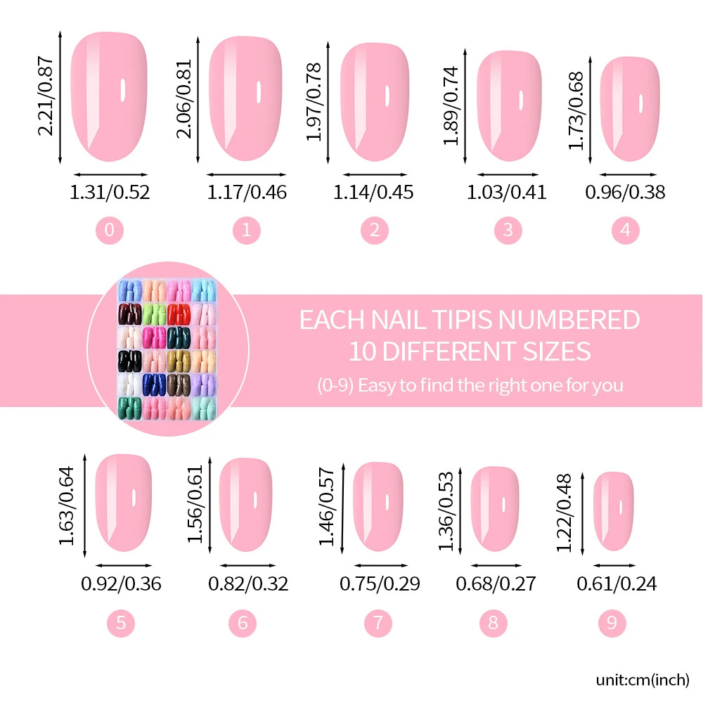 24 Colores (288 Piezas) Uñas Postizas Ovaladas Cortas Coloridas, Brillantes, Color Puro, Cobertura Completa, Uñas Falsas para Manicura, Puntas de Uñas Acrílicas