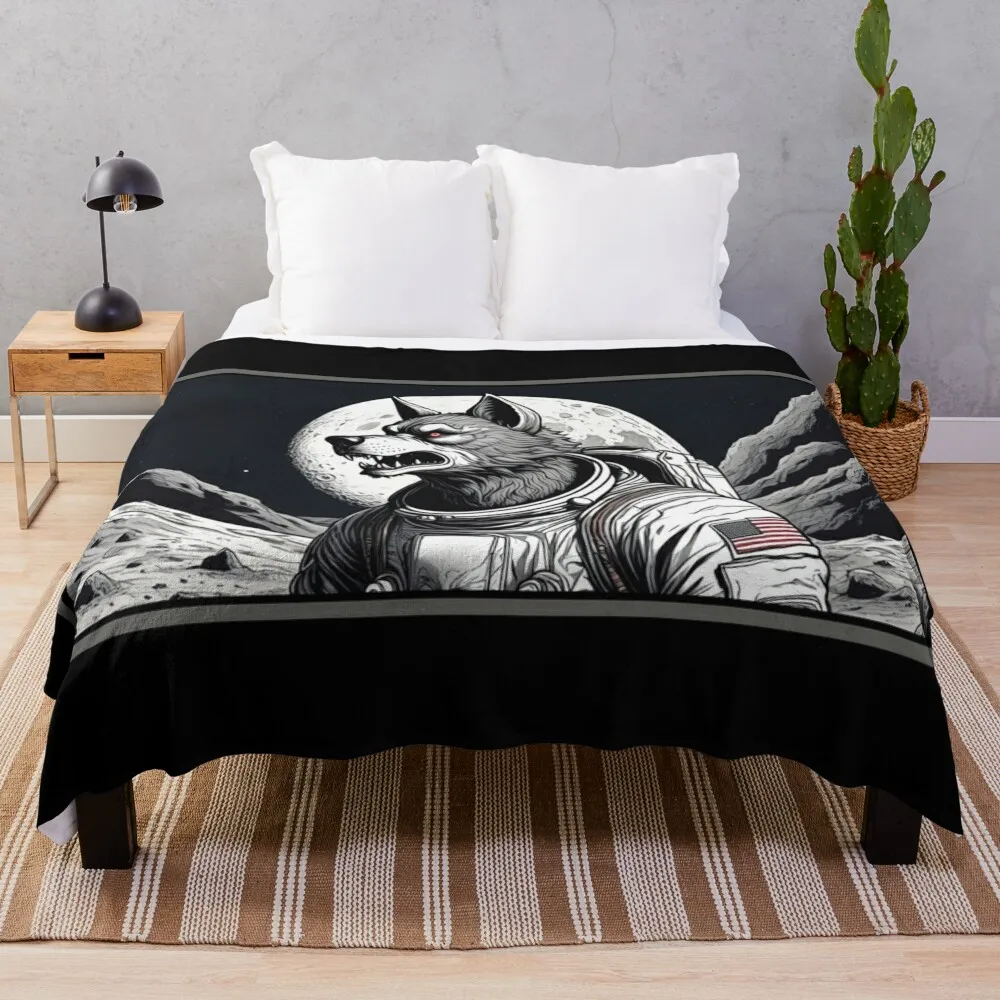 

Moon Wolf Throw Blanket valentine gift ideas Thermals For Travel warm winter Blankets