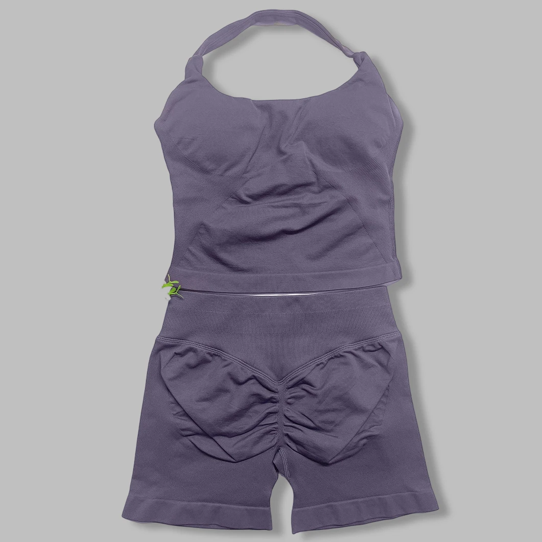 2 Stuks DF Impact Gym Halter Top DFNNYE Naadloze Shorts Dames Yoga Outfits Sportkleding Sportpakken Fitness Top Gym Set