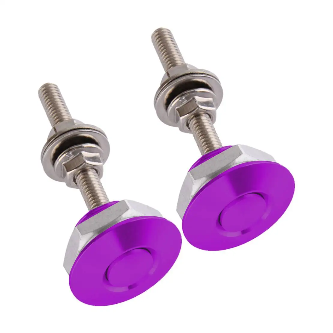 Universal 2pcs 25mm Car Push Button Quick Release Hood Bonnet Pins Lock Clip Bumper Latch Purple New