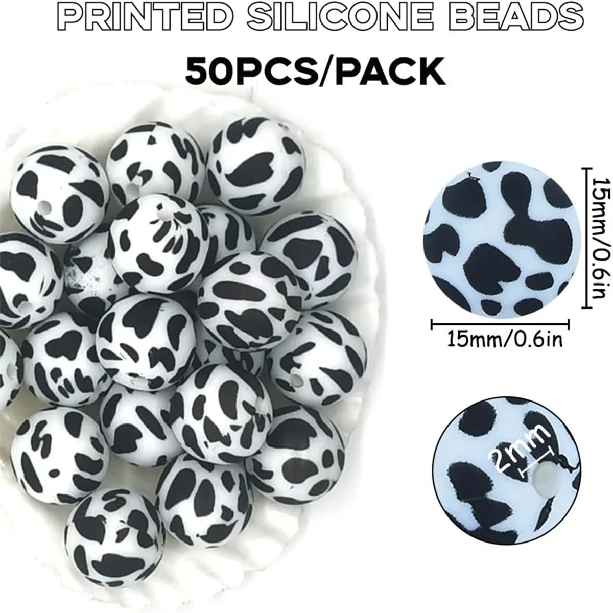 

Durable 50 pcs silicone beads 15mm bulk for key chain bulk B