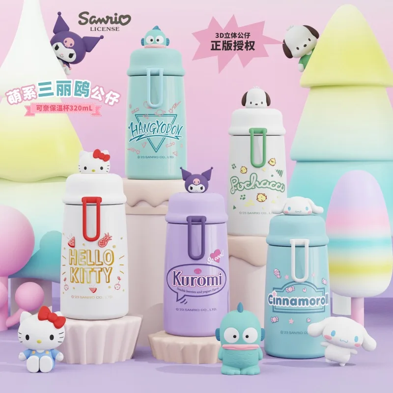 

320Ml Kawaii Sanrio Vacuum Cup 304 Stainless Steel Material Anime Cinnamoroll Hello Kitty Kuromi Thermos Children's Water Cup