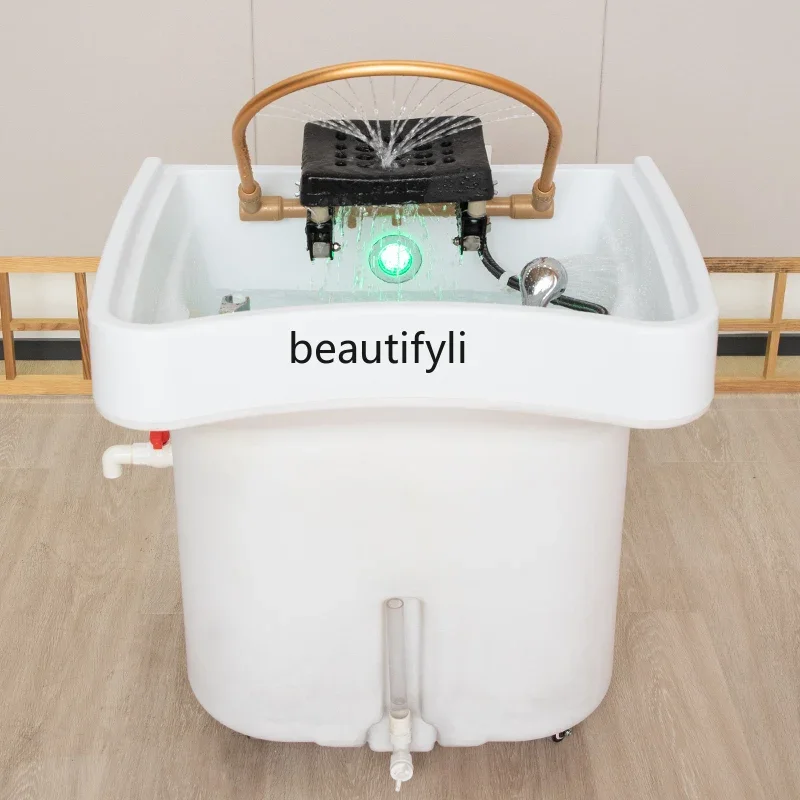 

LHY26 ss Head Therapy Basin Movable Water Storage Heating Water Circulation Fumigation Free Water Treatment Hair Care