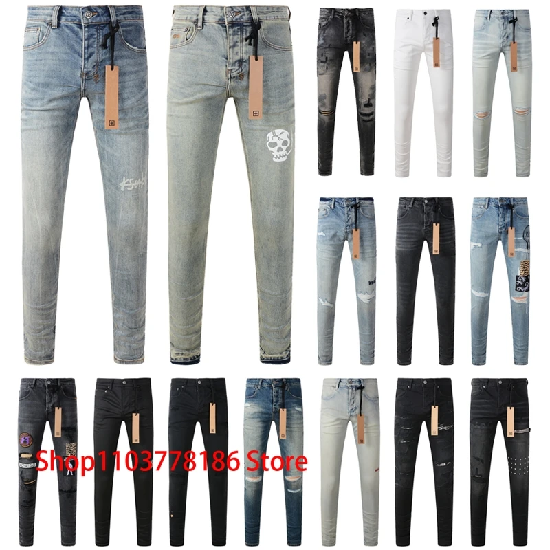 2025 KSUBI Cross Jeans Personalità Tendenza Hip-hop Multi-stile Pantaloni skinny in denim a vita