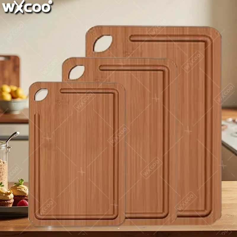 

1 ~ 3 шт. бамбуковая разделочная доска, набор толстых бамбуковых разделочных досок для нарезки мяса, овощей, фруктов, многофункциональных кухонных разделочных досок
