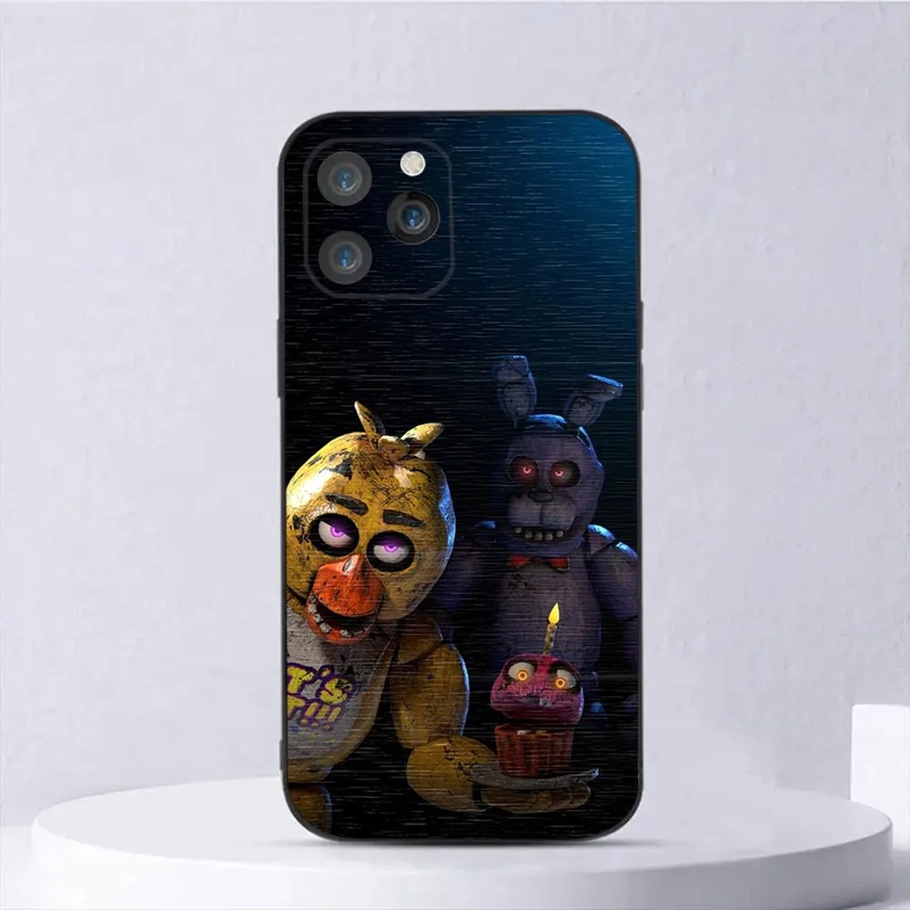 Fnaf Five-nights-At-Freddys Phone Case For iPhone 15,14,13,12,11,Plus,Pro Max,XS,X,XR,SE,Mini,8,7 Soft Silicone Black Cover