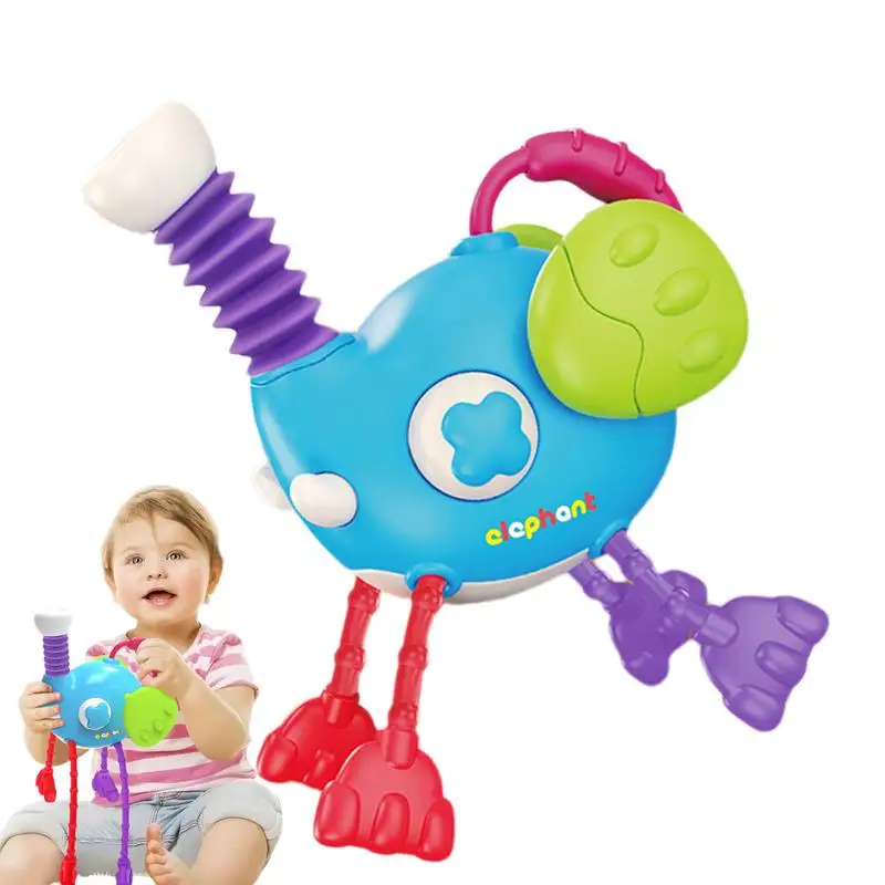 Jouets mignons de côtes d'éléphant pour des bébés de 1 an, jouets de poussée de côtes, dos sûrs tirant des jouets pour 03/Fun