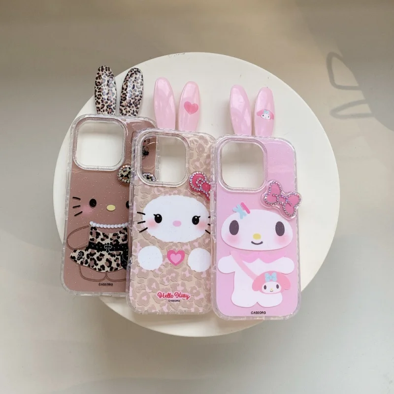

Stereo Rabbit Ears Cartoon Phone Case for Apple16/15PROMAXKitty Kitten ShelliPhone14PRO