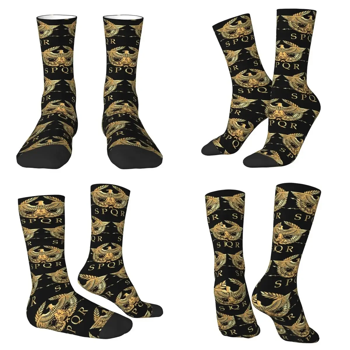 

SPQR- Roman Empire Standard Shield Socks Sweat Absorbing Stockings All Season Long Socks for Man Woman Valentine's Day Gifts