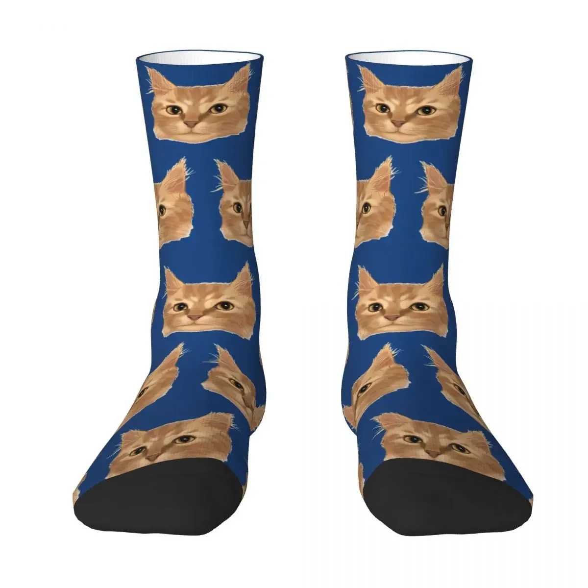 Orange Tabby Cat Portrait Socks Harajuku High Quality Stockings All Season Long Socks Accessories for Man's Woman's Gifts