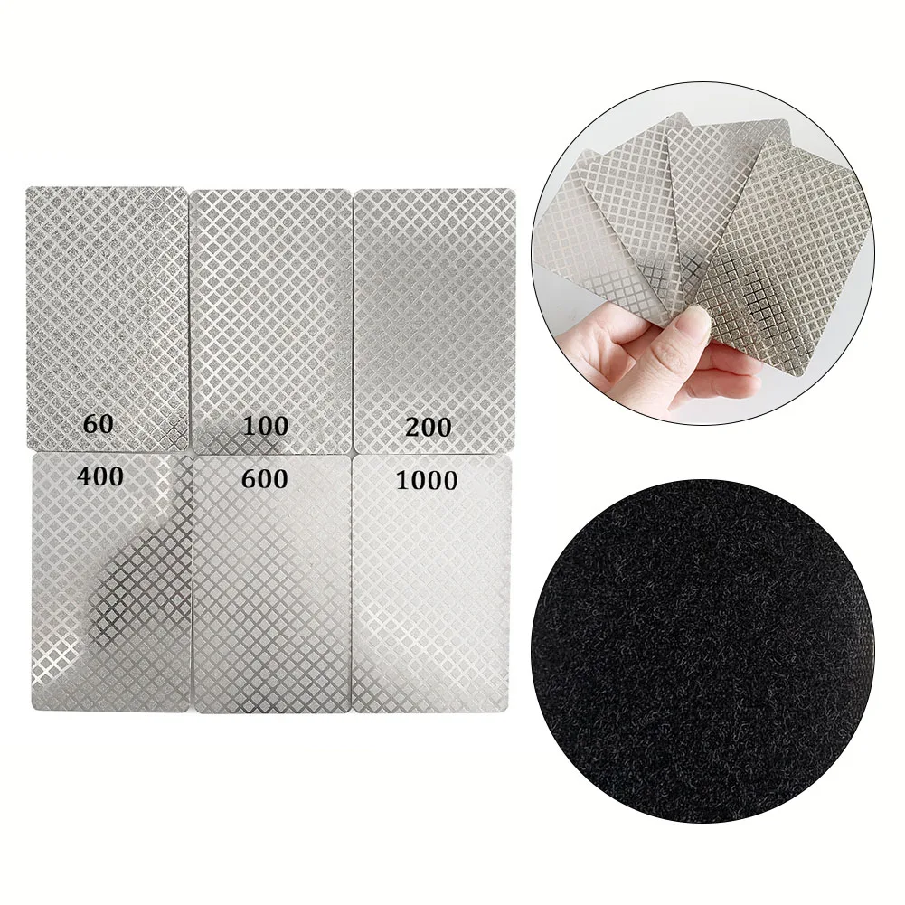 1pc Sharpening Stone Sheet Nickel Plated Diamond Sharpener Grinding Sharpening Stone Sheet Hook Loop Backing Sharpen Kitchen Too