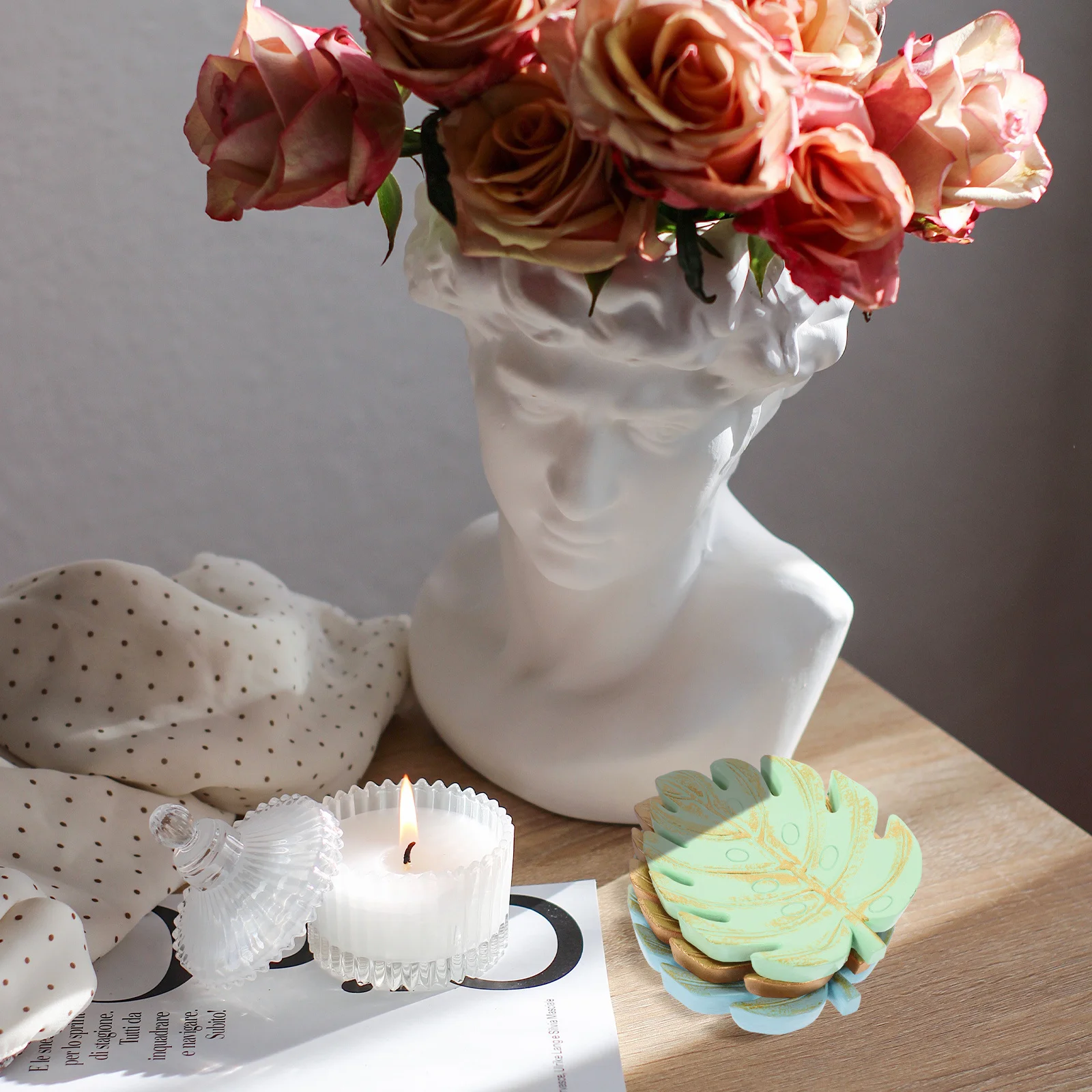 

3Pcs Leaf Trinket Dish Jewelry Storage Holder Resin Decorative Plate Desktop Organizer Ring Tray Leaf Trinket Dish