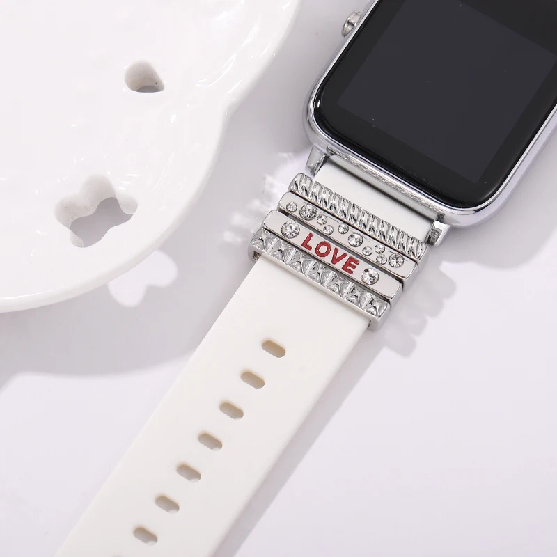 Armband Charms Kreis Ring Sets für Iwatch Strap Glänzenden Dekorative Schmuck Zubehör Mode Gestüt Charme für Apple Uhr Band