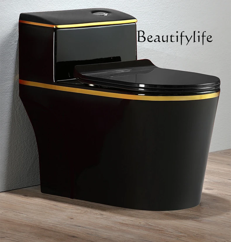 

Black toilet household siphon silent deodorant color ceramic water-saving flush seat toilet