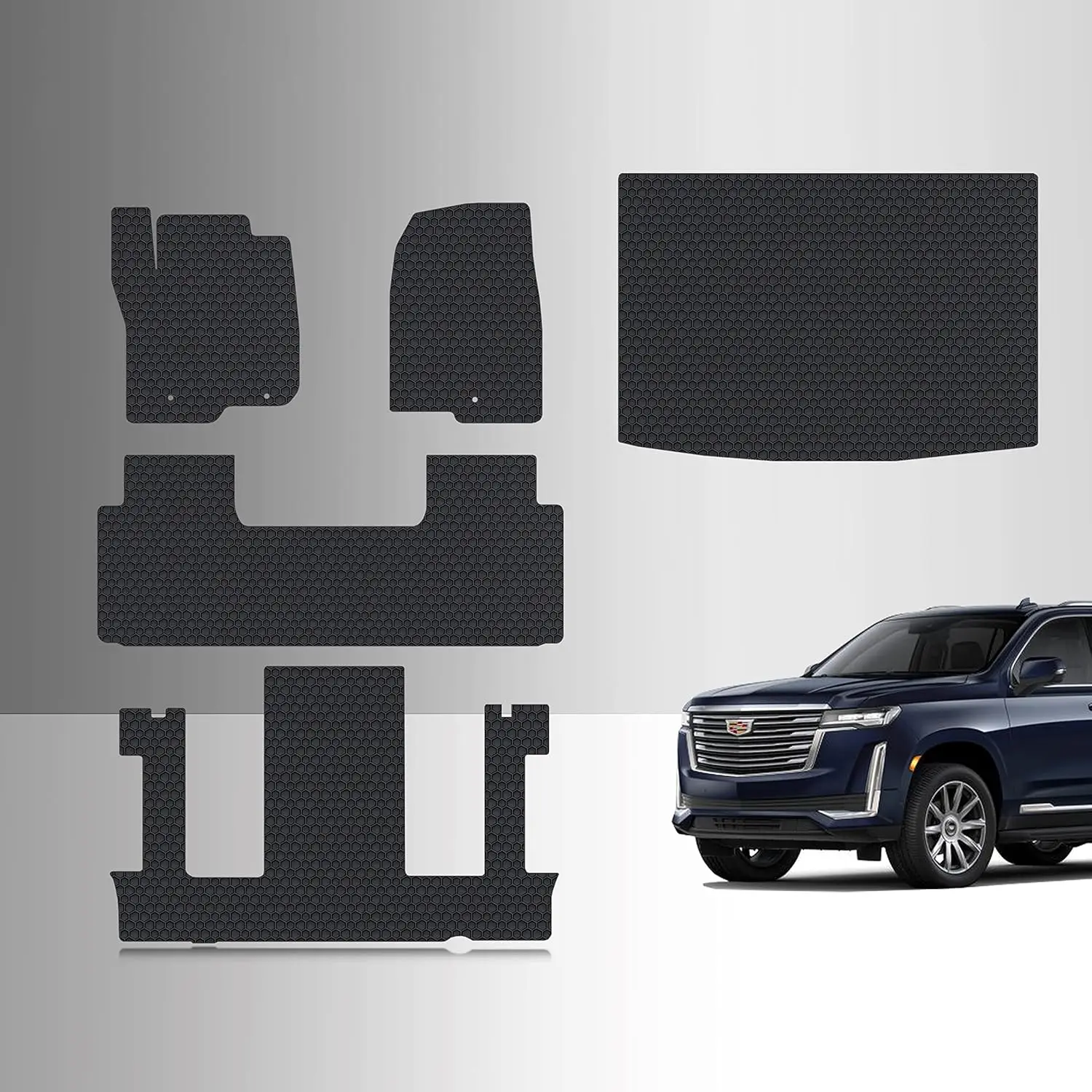 

Всепогодные коврики для больших внедорожников, черные, резиновые, сделано в США, усиленные.