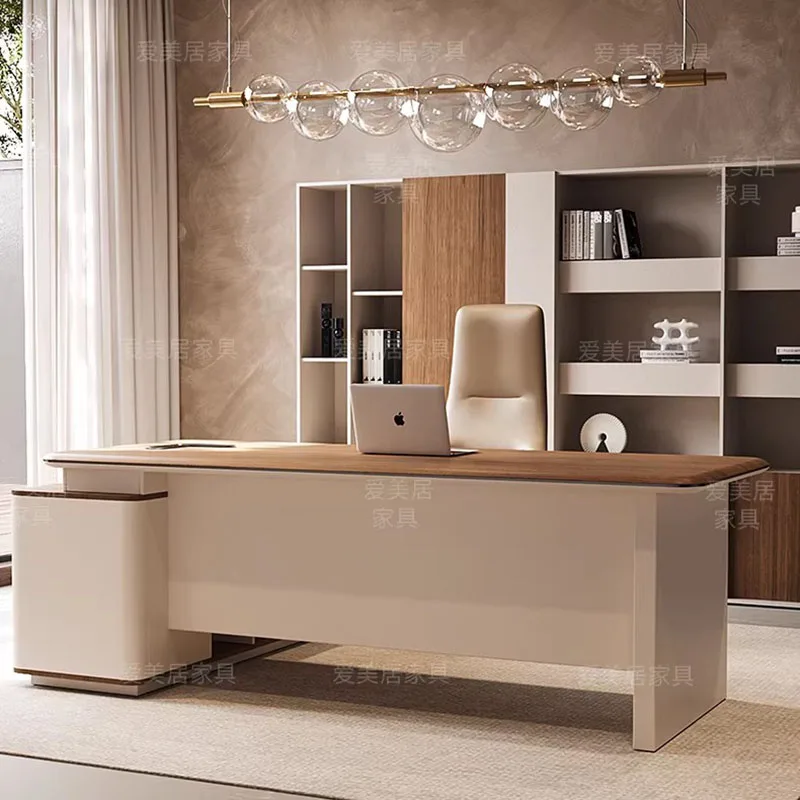 Aesthetic Wooden Office Desk Modern Computer Decoration Organizers Office Desk Design Drawer Escritorio Oficina Salon Furniture