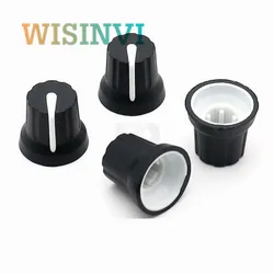 10PCS Rubber Adjustment Knob Diameter 16mm Height 14.5mm Rubber Knob Cap 180 Degree D-Shaped / Flower Axis Inner Hole 6mm