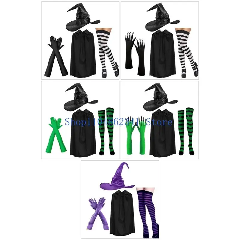 

5asd Gothic Witch Cloak Costume Breathable Fabric Halloween Role Play Outfit For Adults And Teens