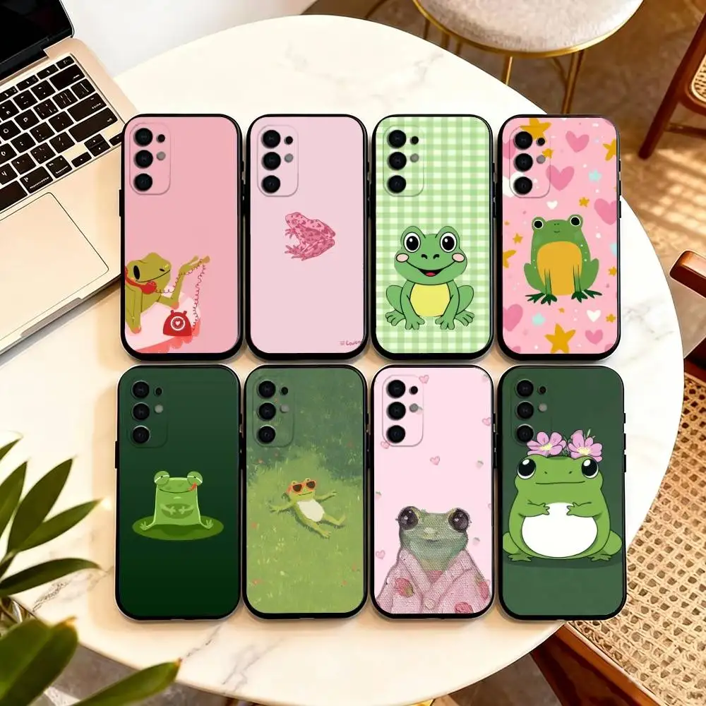 Fashionable C-Cute Frog   Phone Case For Samsung S25,S24,S21,S22,S23,S30,Ultra,S20,Plus,Fe,Soft Silicone Black Cover