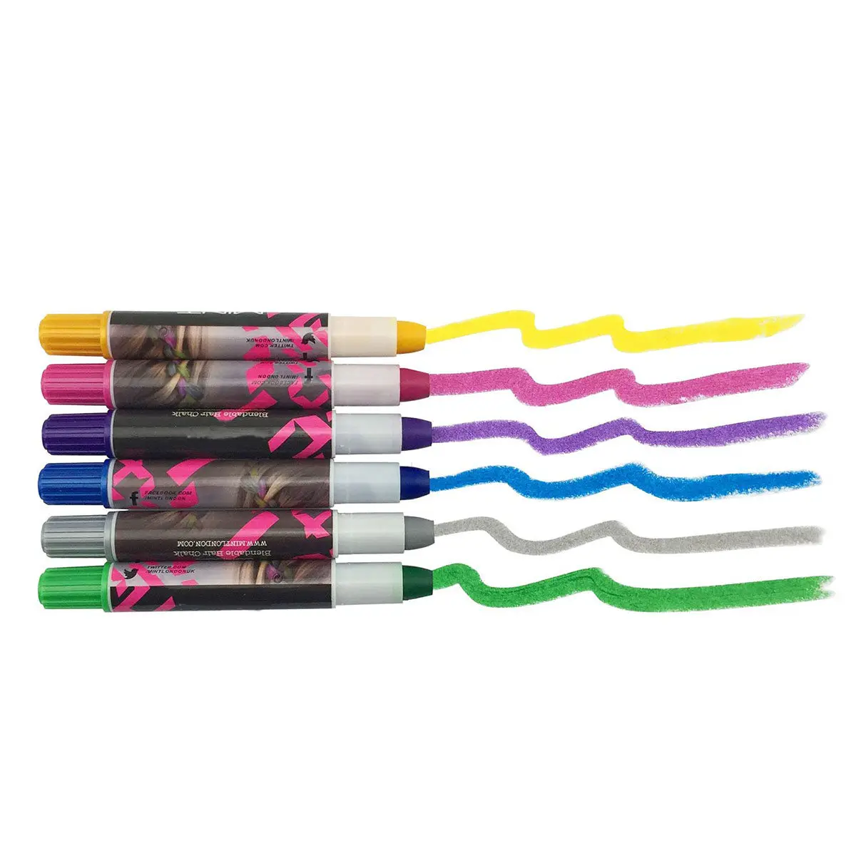 

Набор из 6 моющихся мелков для волос с металлическим блеском, временные цветные стики для всех типов волос, для самостоятельного окрашивания и создания многослойных причесок