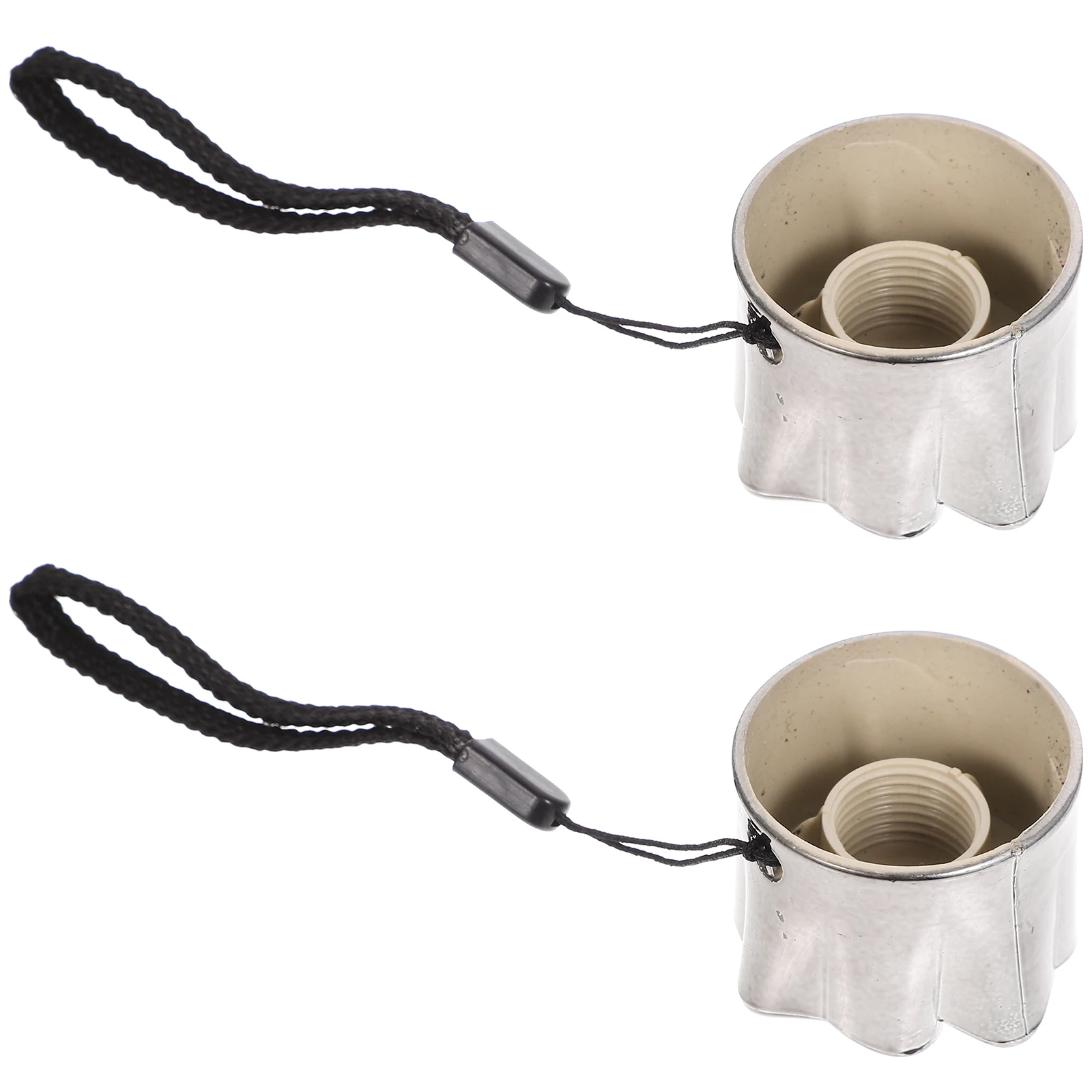 

2pcs Umbrella Handle Accessories Foldable Rain UV Replacement Crown Parts Silver Brown Half Compact Home Daily Use Plastic Grip